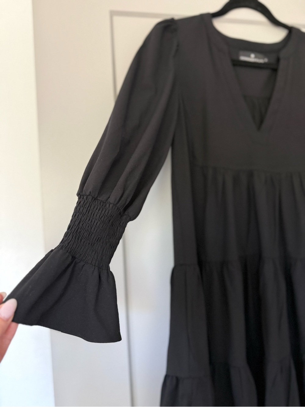 Pomander Place Black Crepe Kenzo Dress Size Medium - Picture 3 of 12